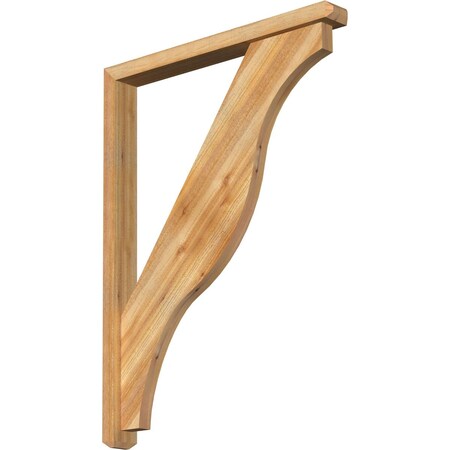 Ekena Millwork Funston Craftsman Rough Sawn Bracket w/ Offset Brace, Western Red Cedar, 4"W x 36"D x 48"H BKT0402X36X48FST04RWR
